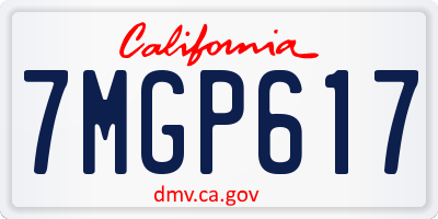 CA license plate 7MGP617