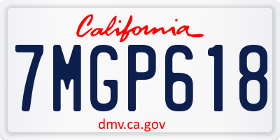 CA license plate 7MGP618