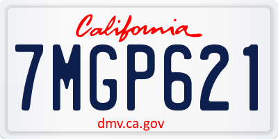 CA license plate 7MGP621