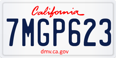 CA license plate 7MGP623
