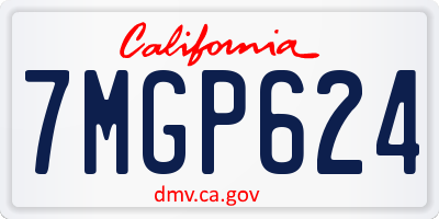 CA license plate 7MGP624