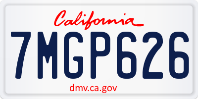 CA license plate 7MGP626