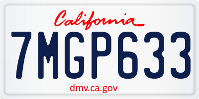 CA license plate 7MGP633