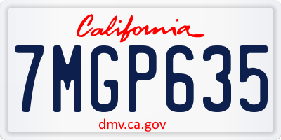 CA license plate 7MGP635