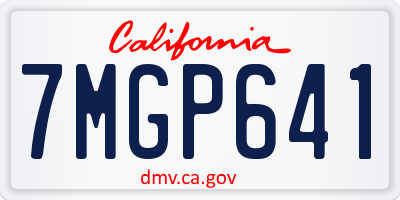 CA license plate 7MGP641