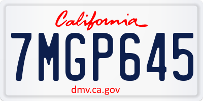 CA license plate 7MGP645