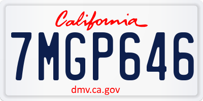 CA license plate 7MGP646