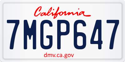 CA license plate 7MGP647
