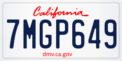 CA license plate 7MGP649