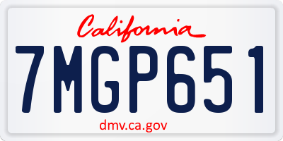 CA license plate 7MGP651