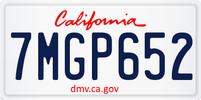 CA license plate 7MGP652