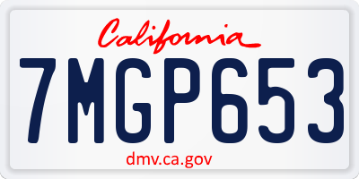 CA license plate 7MGP653