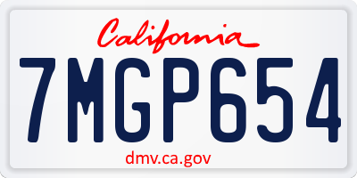 CA license plate 7MGP654