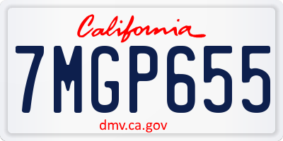 CA license plate 7MGP655