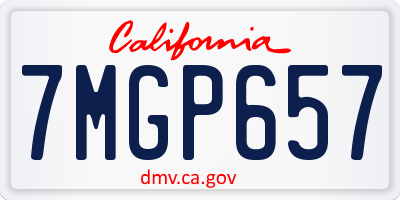 CA license plate 7MGP657