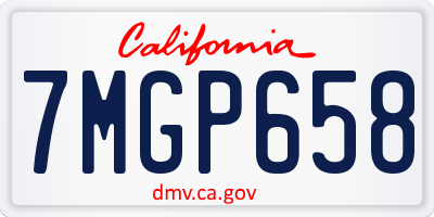 CA license plate 7MGP658