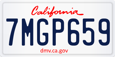 CA license plate 7MGP659
