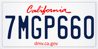 CA license plate 7MGP660