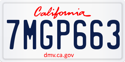 CA license plate 7MGP663
