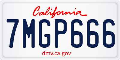 CA license plate 7MGP666