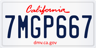 CA license plate 7MGP667