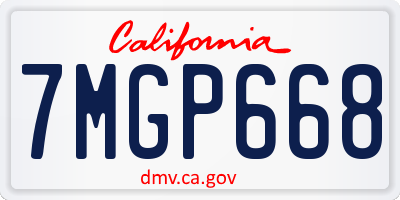 CA license plate 7MGP668