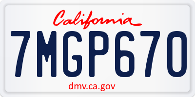 CA license plate 7MGP670