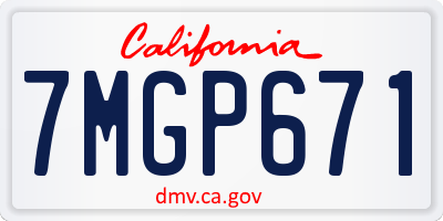 CA license plate 7MGP671