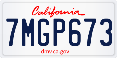 CA license plate 7MGP673