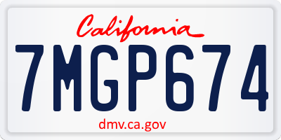CA license plate 7MGP674