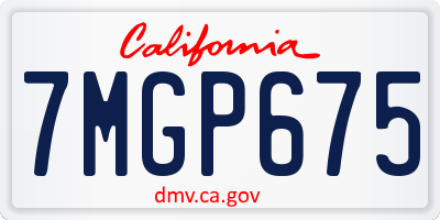 CA license plate 7MGP675