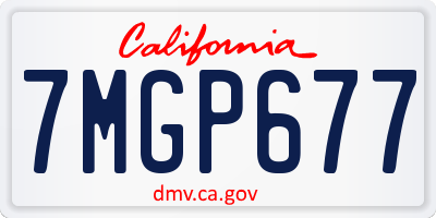 CA license plate 7MGP677