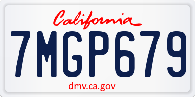 CA license plate 7MGP679