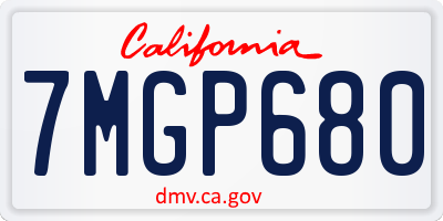CA license plate 7MGP680