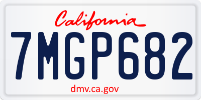 CA license plate 7MGP682