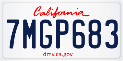 CA license plate 7MGP683