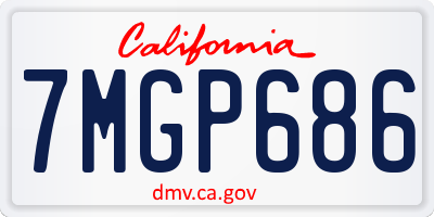 CA license plate 7MGP686
