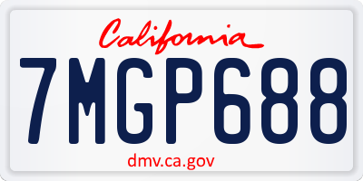 CA license plate 7MGP688
