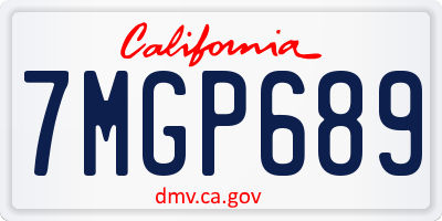 CA license plate 7MGP689