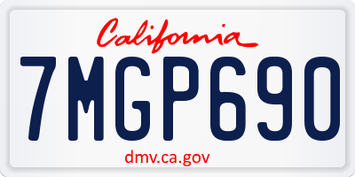 CA license plate 7MGP690