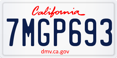 CA license plate 7MGP693