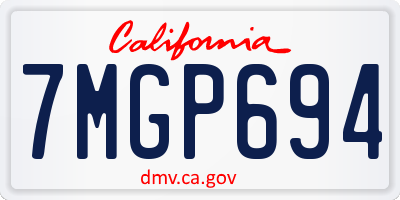 CA license plate 7MGP694