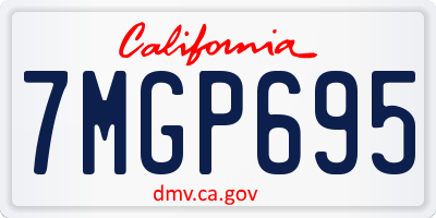 CA license plate 7MGP695