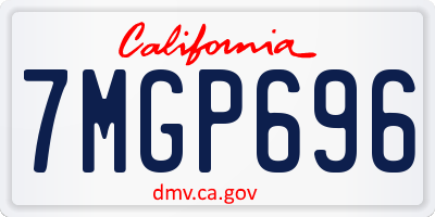 CA license plate 7MGP696
