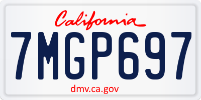 CA license plate 7MGP697