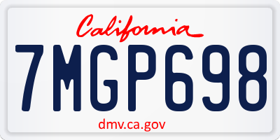 CA license plate 7MGP698