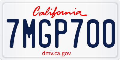 CA license plate 7MGP700