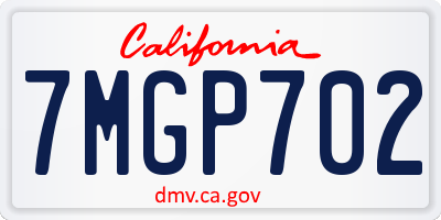 CA license plate 7MGP702