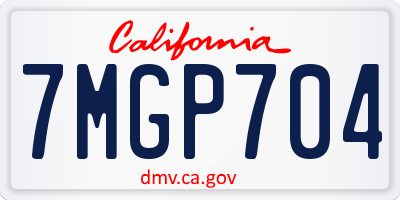 CA license plate 7MGP704