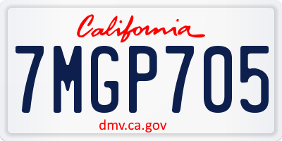 CA license plate 7MGP705